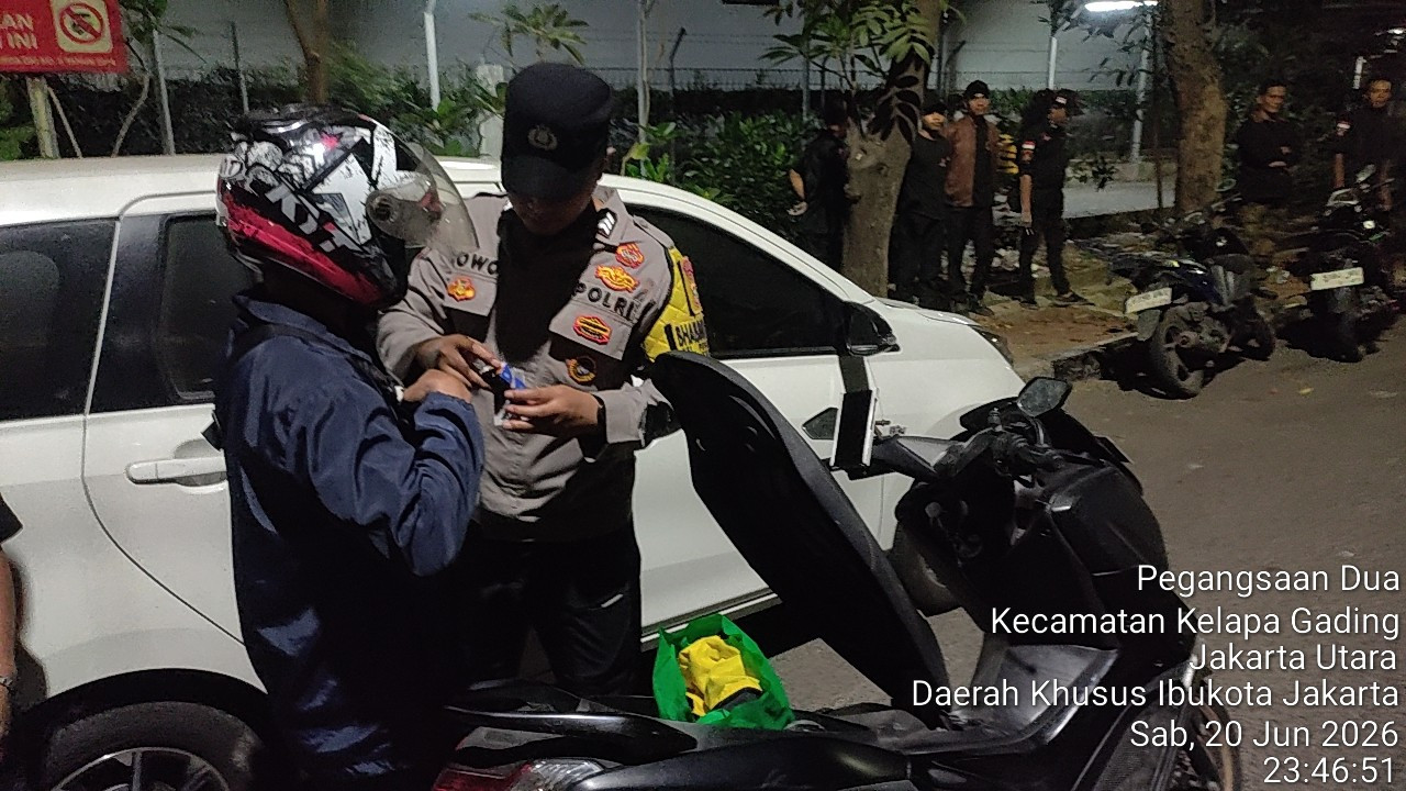 Patroli KRYD Polsek Kelapa Gading Sisir Titik Rawan Tawuran dan Balap Liar
