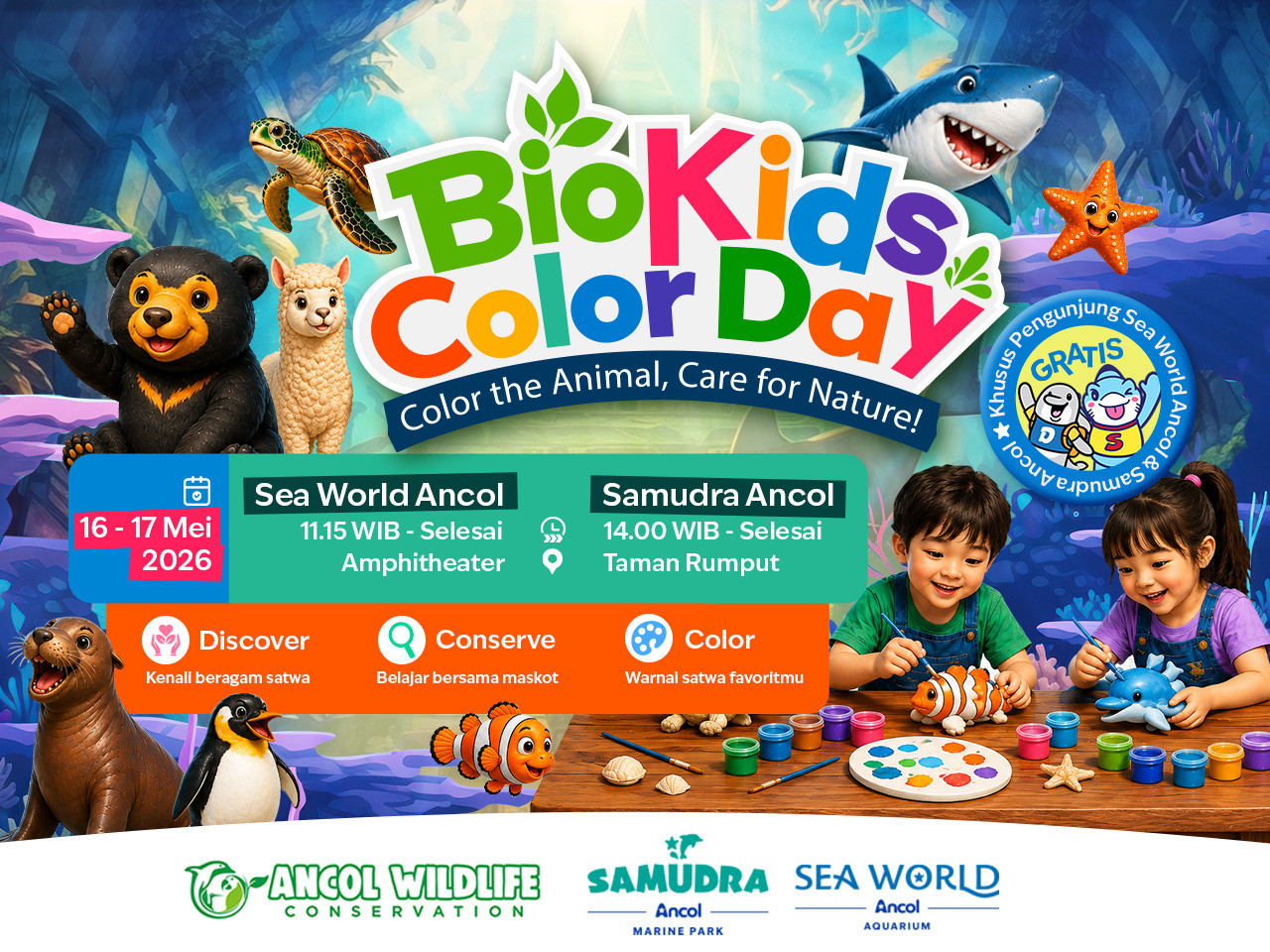 BioKids Color di Ancol, Cara Seru Anak Belajar Mengenai Satwa dan Alam