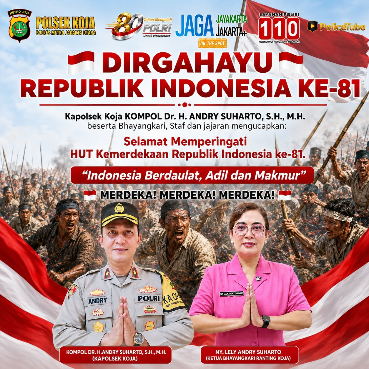 Polsek Koja Semarakkan HUT Kemerdekaan RI ke- 81, Teguhkan Semangat Pengabdian untuk Negeri