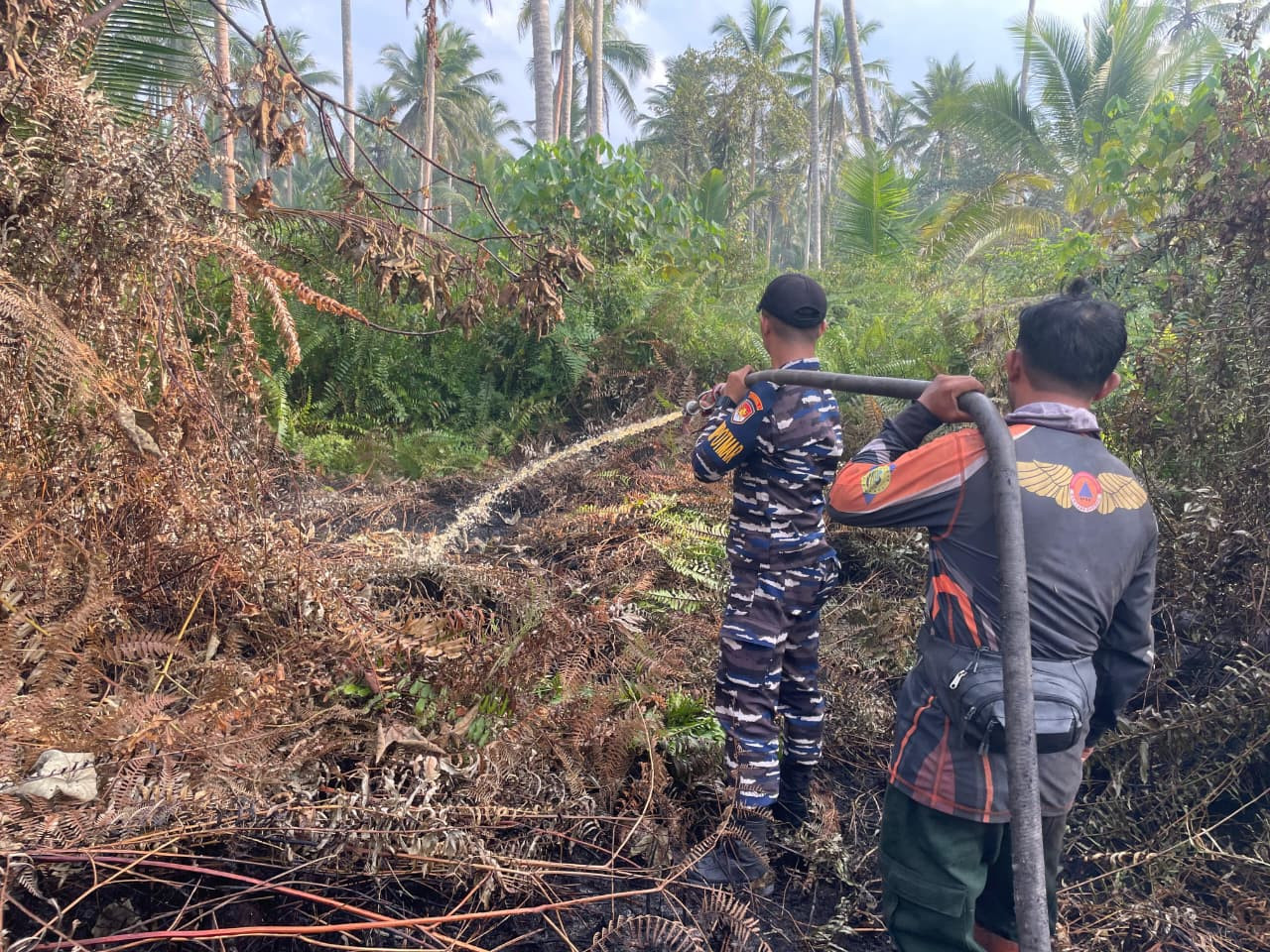 Penuh Keberanian dan Dedikasi Menembus Panas Kobaran Api, Prjaurit TNI AL Berhasil Selamatkan Hutan dan Lahan di Riau