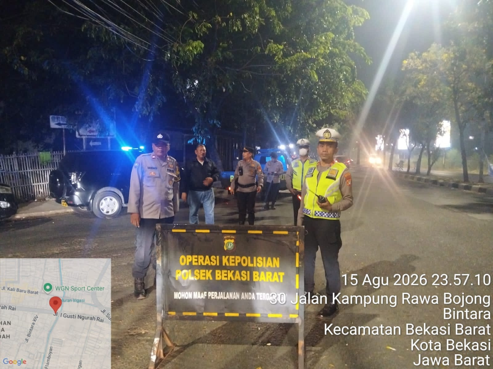 Jaga Jakarta On The Spot, Malam Libur Panjang Kapolsek Bekasi Barat Pimpin KRYD dan Razia Stasioner Cegah Tawuran