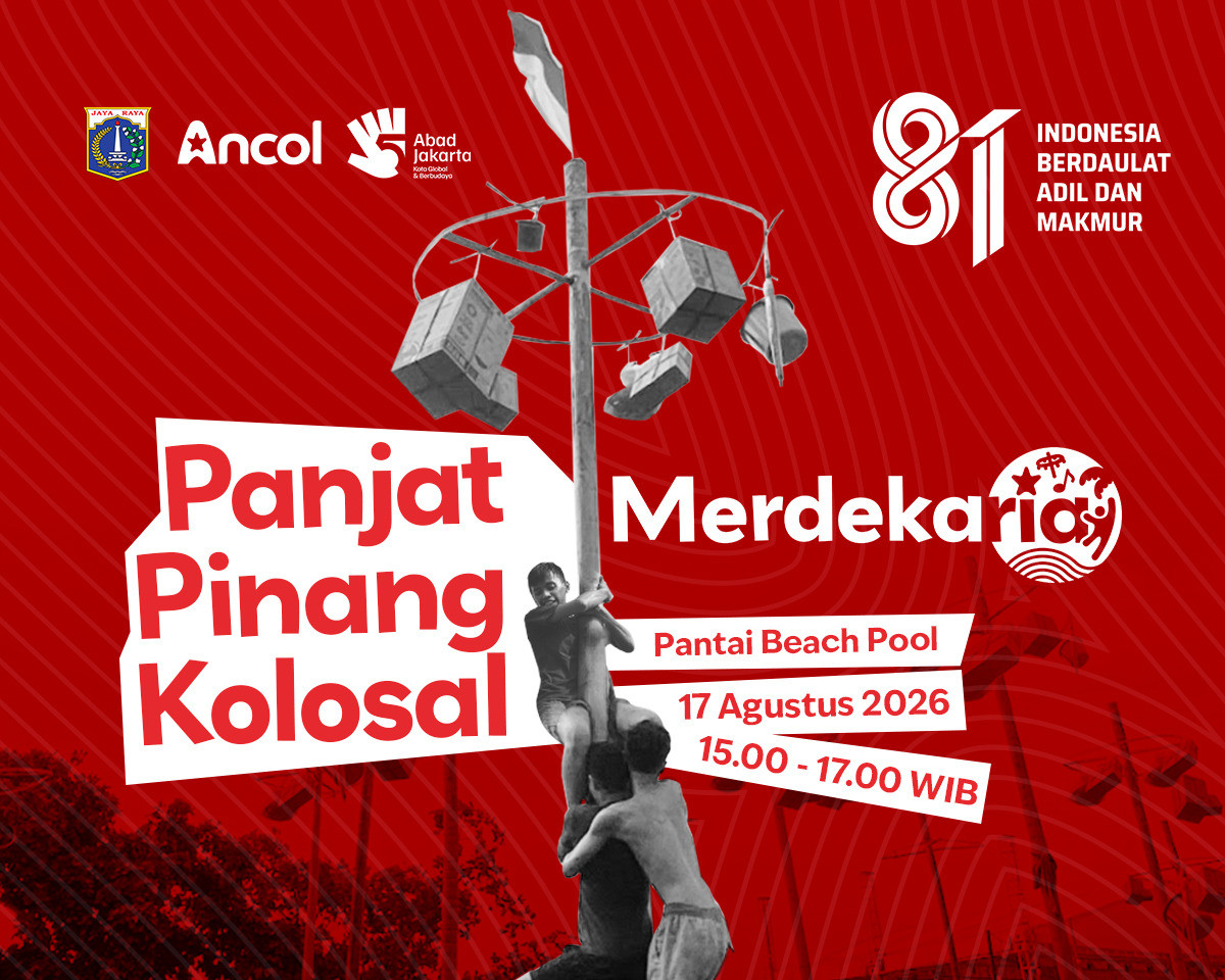 Ancol Gratiskan Tiket Masuk Saat HUT RI ke-81, Merdekaria 2026 Hadirkan Panjat Pinang hingga Konser Musik