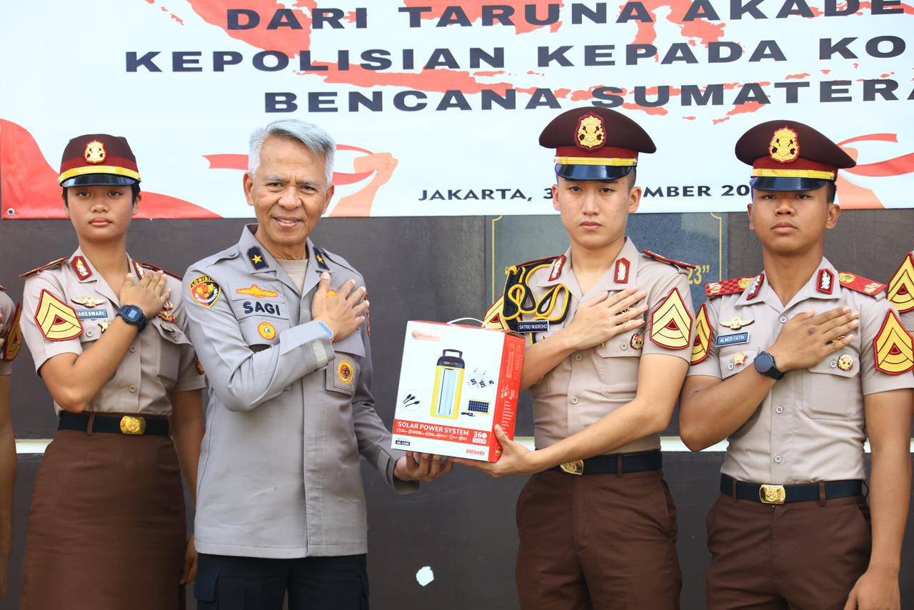 Peduli Bencana, Taruna Akpol Angkatan ke-59 Salurkan Bantuan ke Slog Polri