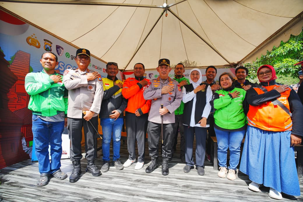 Pimpin Apel Ojol di Jatim, Kapolri Pastikan Komitmen Bermitra Jaga Kamtibmas Kondusif