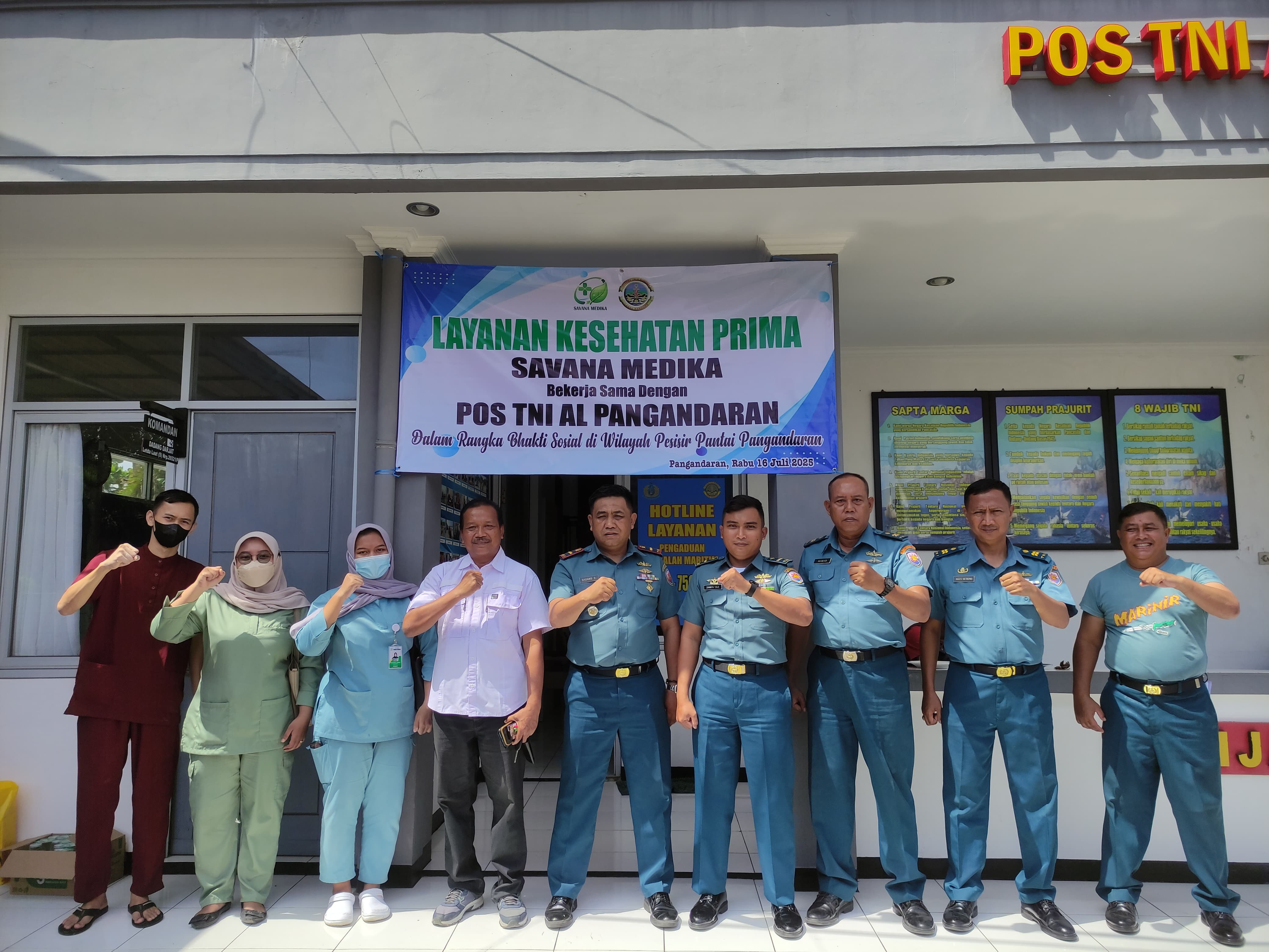 Posal Pangandaran Lanal Bandung Bersinergi Dengan Savana Medika Gelar Layanan Kesehatan Prima