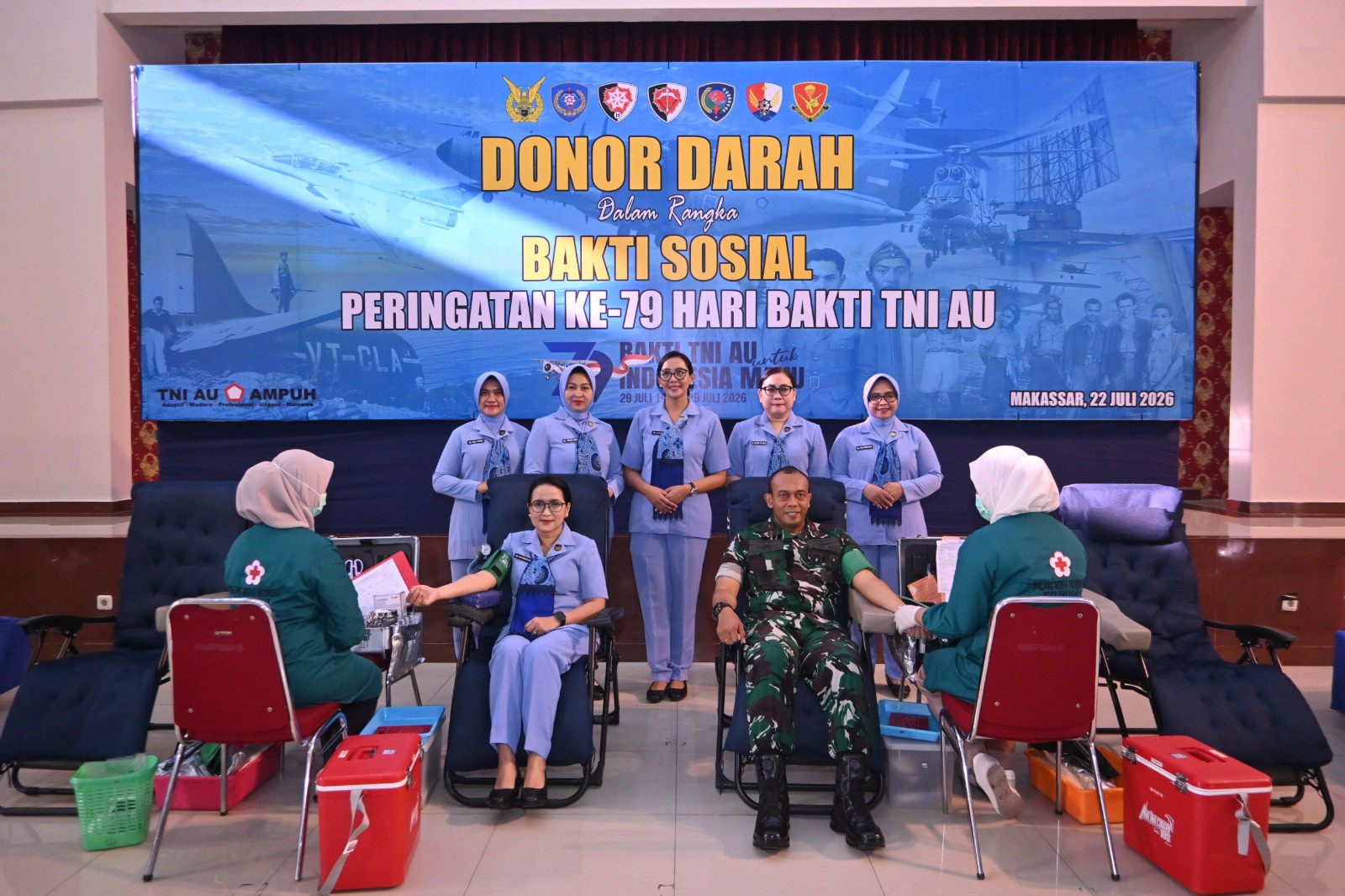Lanud Sultan Hasanuddin Bersama Satuan TNI AU Makassar Gelar Donor Darah, Wujud Nyata Pengabdian bagi Kemanusiaan