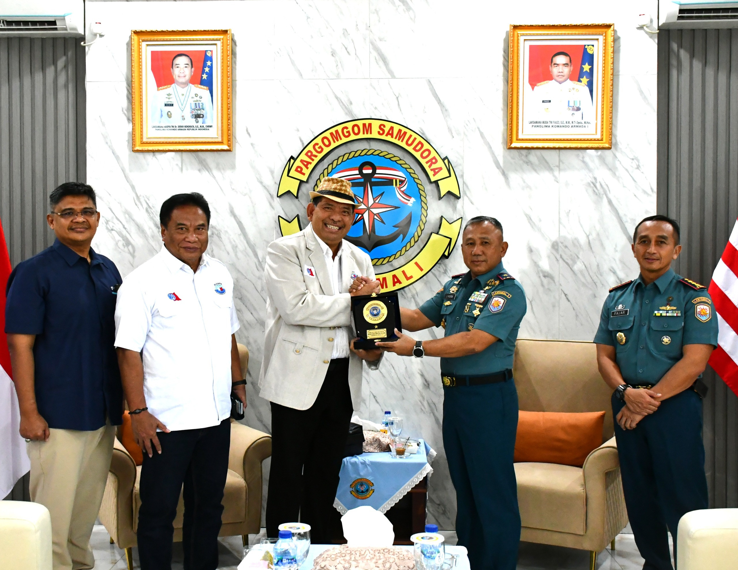 Tingkatkan Sinergitas Unsur Kemaritiman, Danlantamal I Terima Courtesy Call President Indonesia Maritime Pilot Association (INAMPA)