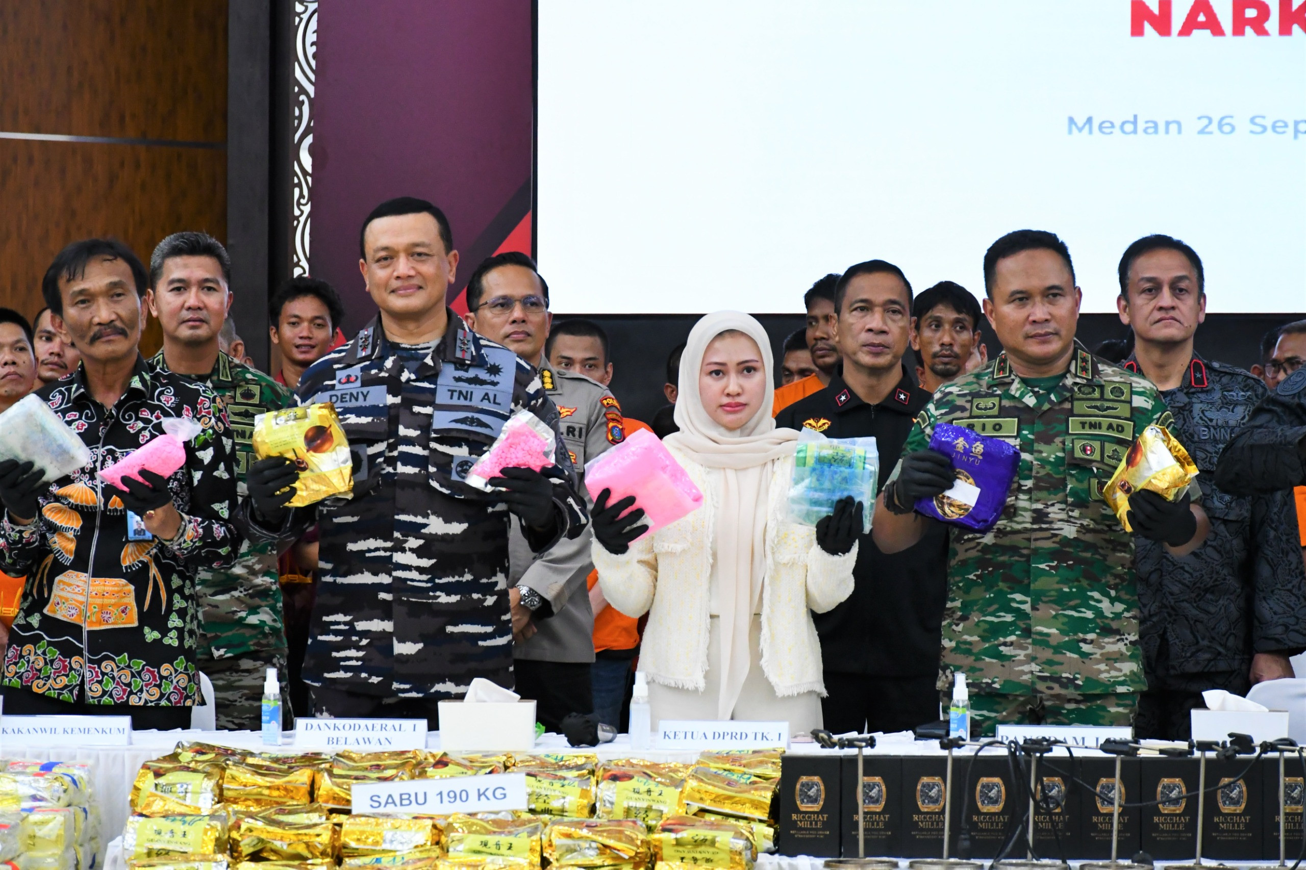 Sinergi Lawan Narkoba, Komandan Kodaeral I Hadiri Pemusnahan Barang Bukti Narkoba di Mapolda Sumatera Utara