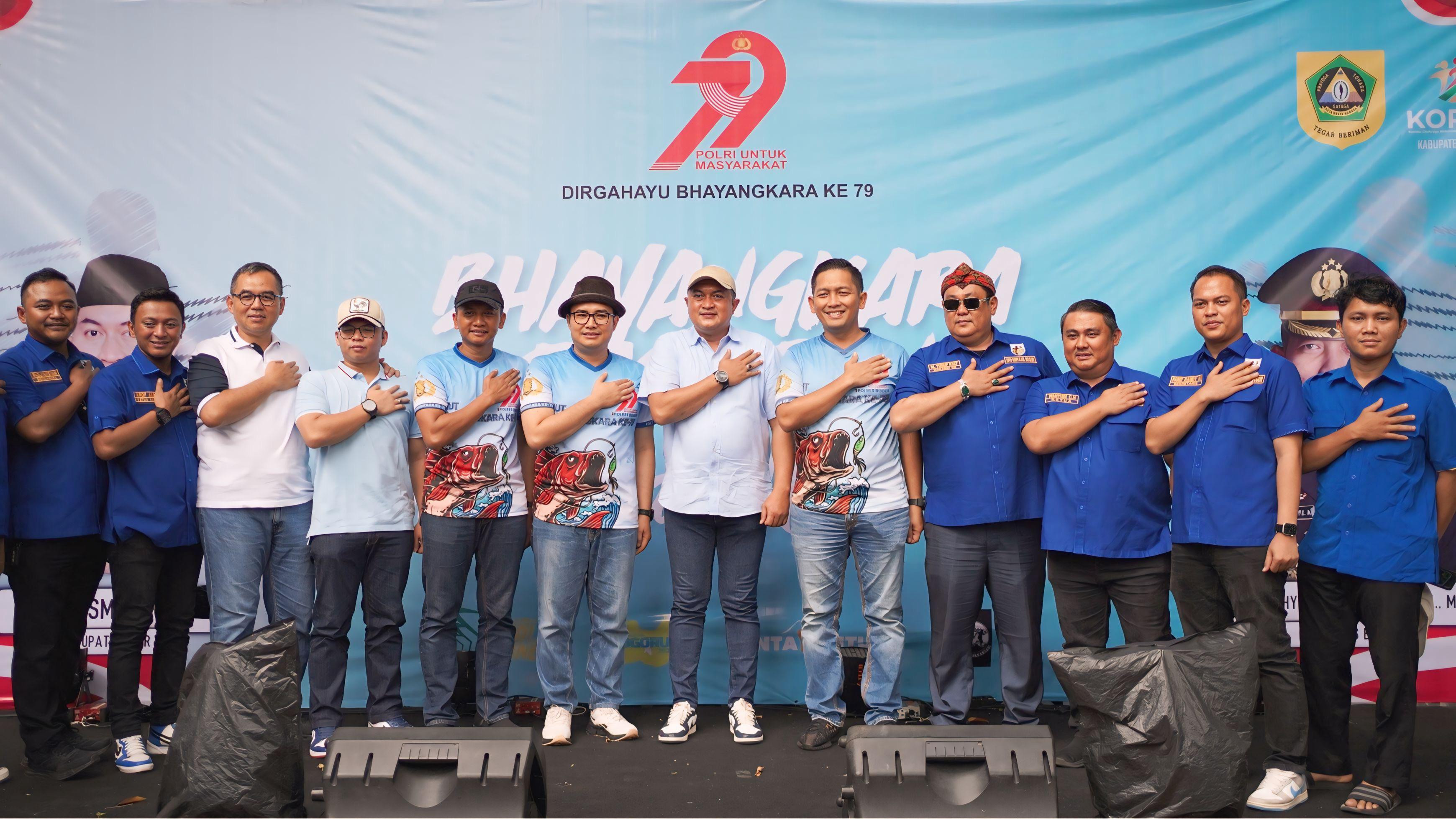 Kapolres Bogor Bersama Forkopimda  dan KNPI Kabuapeten Bogor Hadiri Lomba Mancing HUT Bhayangkara ke-79