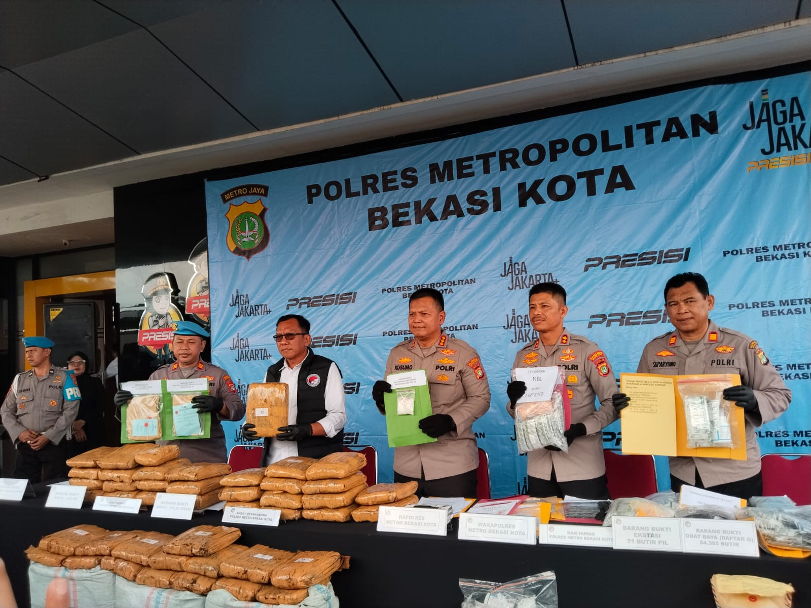 Polres Metro Bekasi Kota Ungkap 80 Kasus Narkotika dan Obat Berbahaya, 98 Tersangka Diamankan