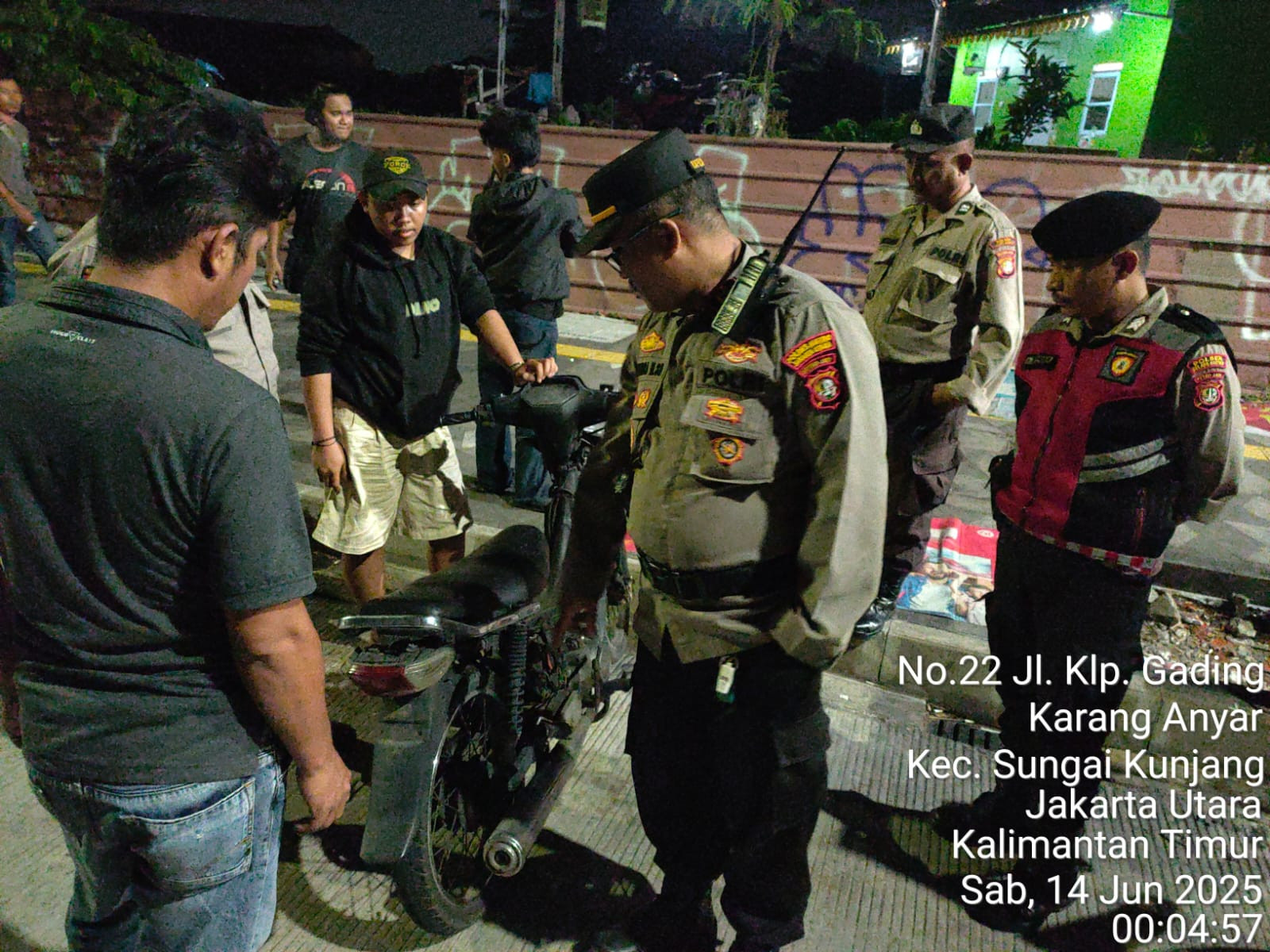 Antisipasi Tawuran dan Kejahatan Jalanan, Polsek Kelapa Gading Gelar Patroli KRYD Malam Hari
