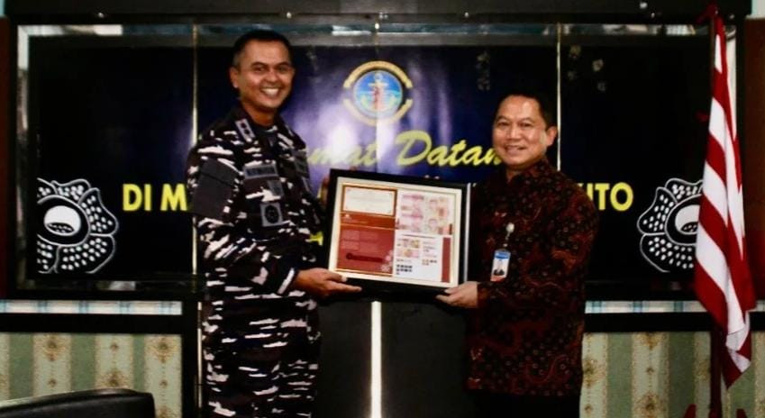 Pererat Kemitraan, Komandan Lanal Bengkulu Sambut Kepala Perwakilan Bank Indonesia Bengkulu