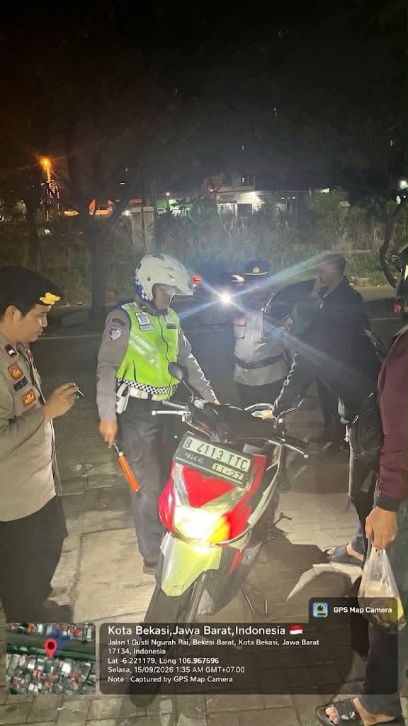 Razia Stasioner Digelar, Polisi Cegah Tawuran dan Kejahatan Jalanan di Bekasi Barat