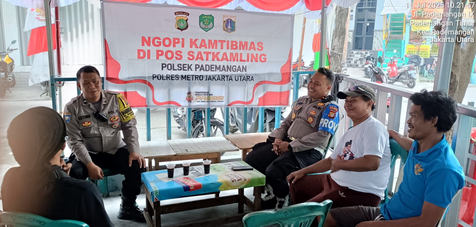 Ngopi Kamtibmas Polsek Pademangan, Warga Diajak Aktif Cegah Kejahatan Lingkungan