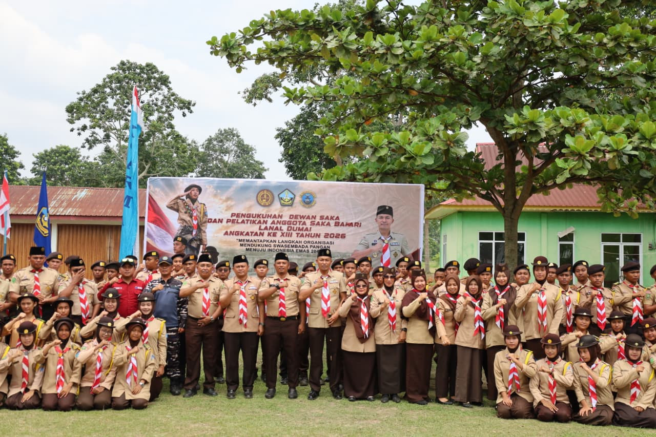Cetak Generasi Muda Berjiwa Bahari, Danlanal Dumai Kukuhkan Anggota Saka Bahari