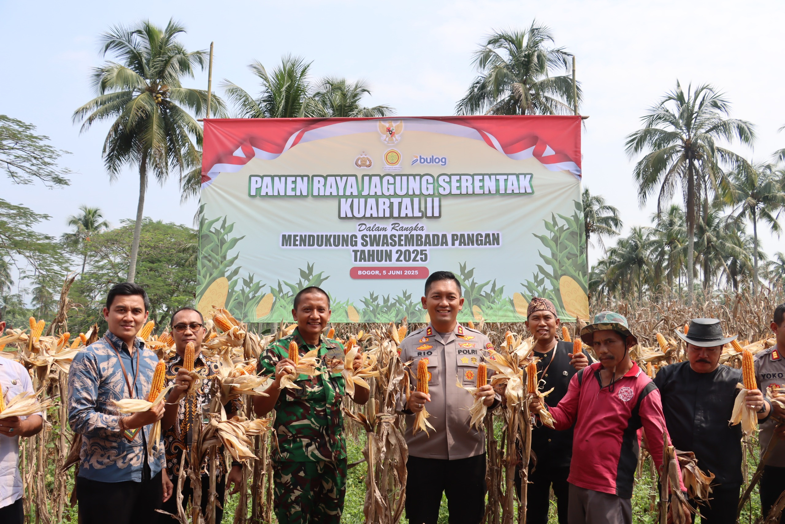Kapolres Bogor Hadiri Panen Raya Jagung Serentak di Rumpin, Dukung Swasembada Pangan Nasional