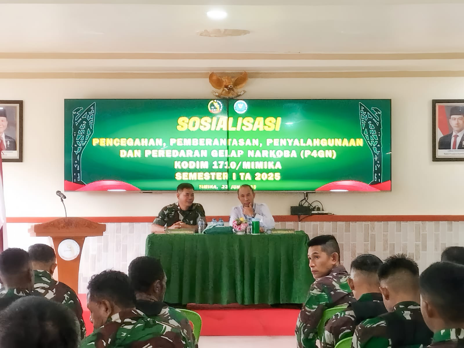 Kodim 1710/Mimika Gelar Sosialisasi P4GN, Tegaskan Komitmen Perangi Narkoba