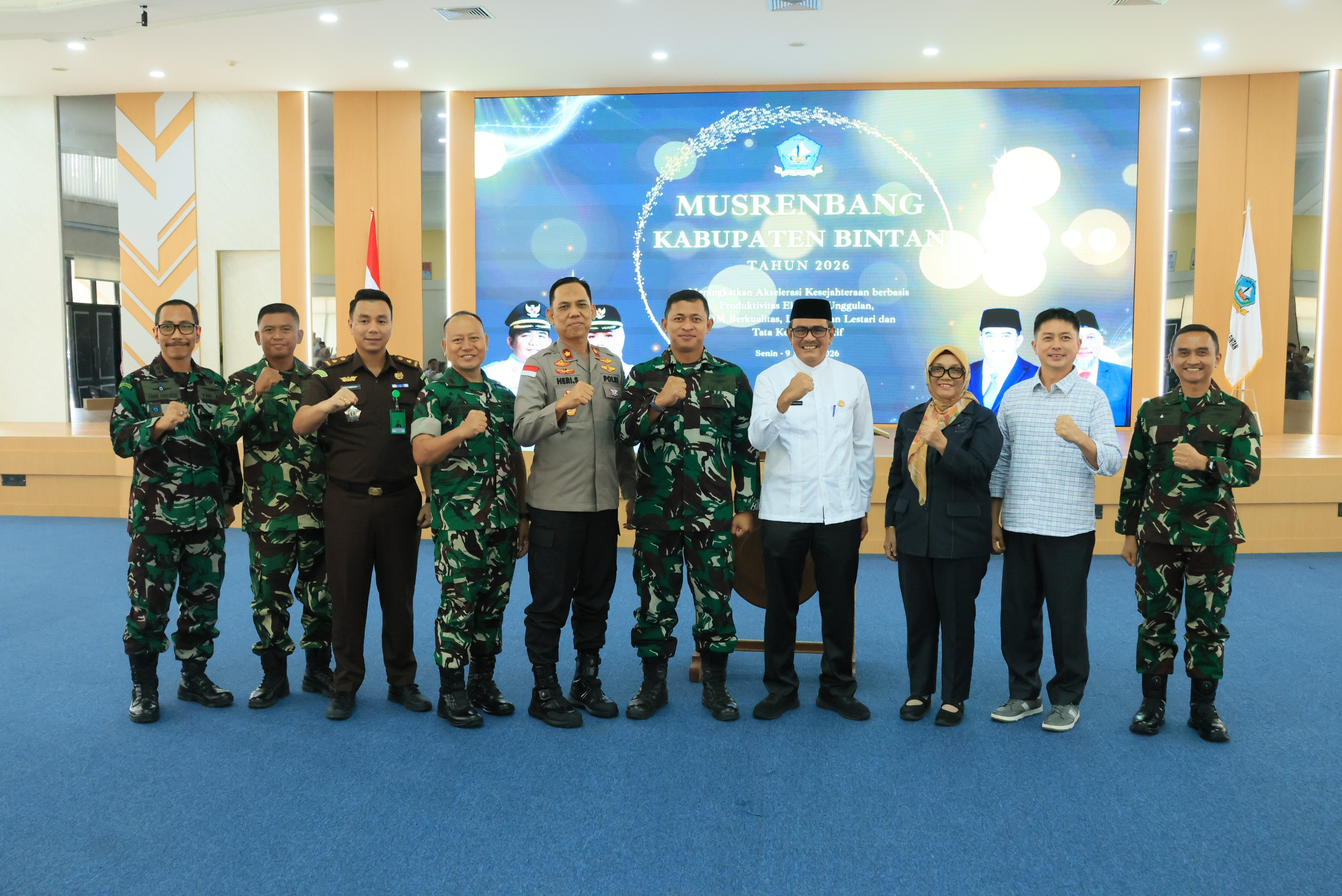 Dukung Percepatan Pembangunan Daerah, Danlanal Bintan Hadiri Musrenbang Kabupaten Bintan 2026