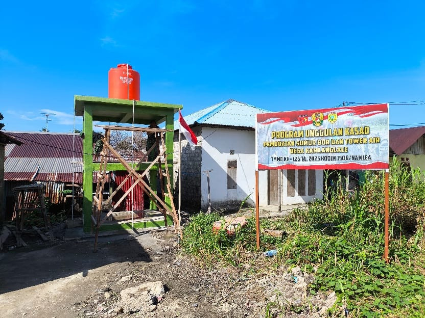 Sumur Bor dan Tower Air Sudah 90% ! Satgas TMMD 125 Kodim 1506/Namlea Kebut Penyelesaian