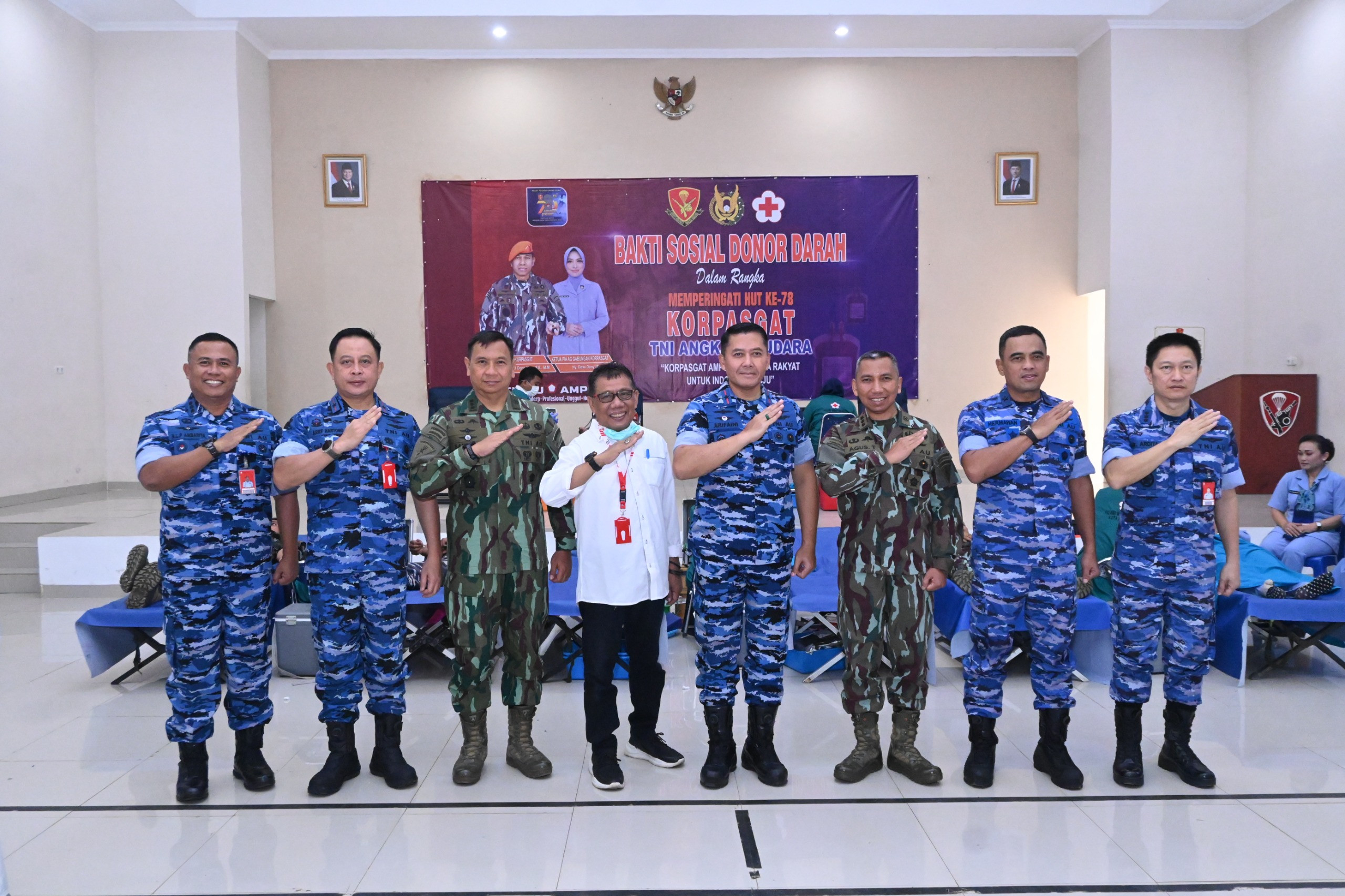 Danlanud Sultan Hasanuddin Hadiri Kegiatan Donor Darah Dalam Rangka HUT ke-78 Korpasgat