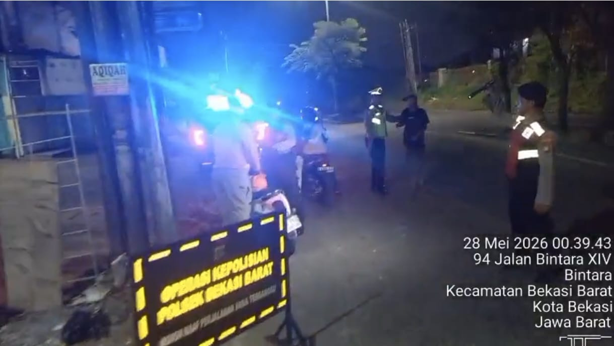 Polsek Bekasi Barat Perketat Pengamanan Malam Takbiran, Razia dan Patroli Digelar Cegah Kejahatan Jalanan