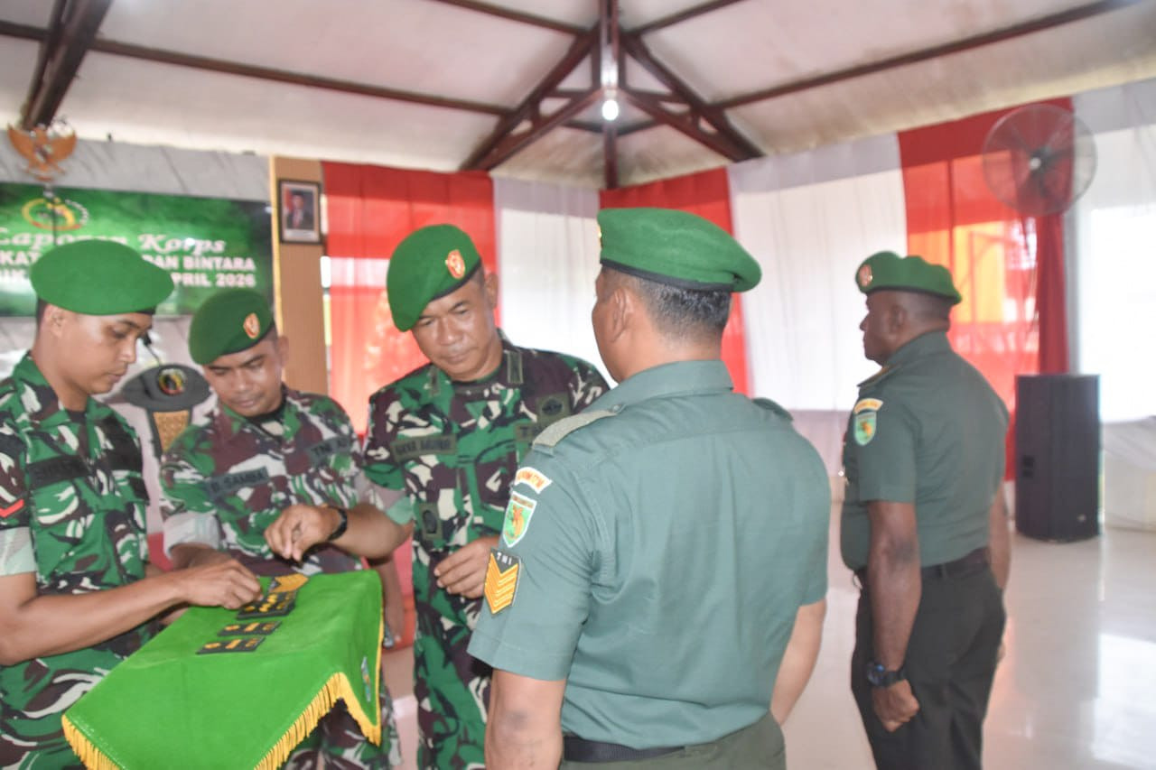 Kodim 1710/Mimika Gelar Acara Laporan Korps Kenaikan Pangkat