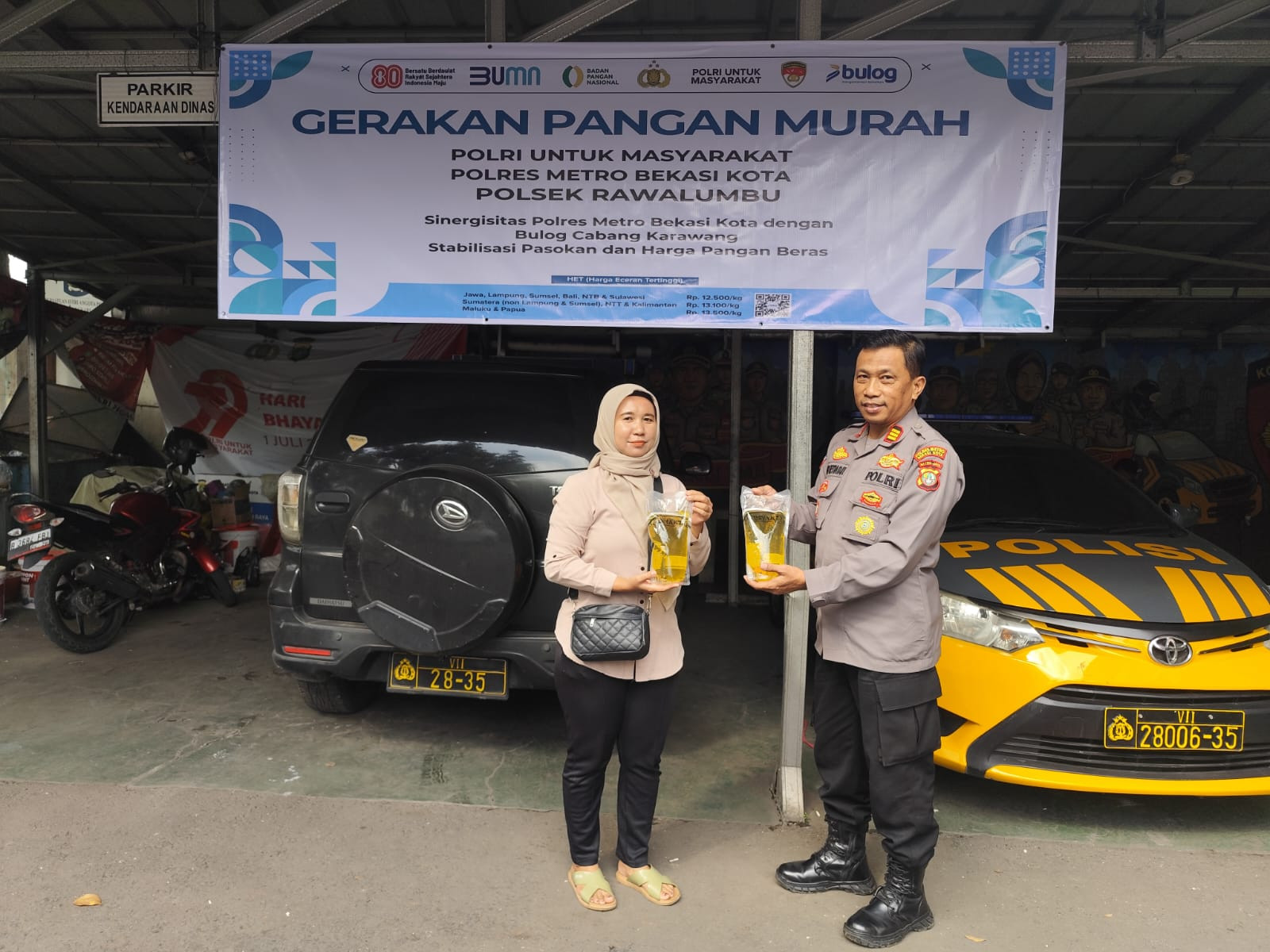 Polsek Medansatria Gelar Gerakan Pangan Murah Polri, Warga Antusias Serbu Beras & Minyak Murah