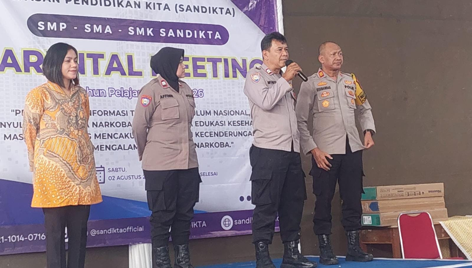 Kemitraan Polri, Polsek Pondok Gede Hadiri Pertemuan Orang Tua Murid di Yayasan Sandikta