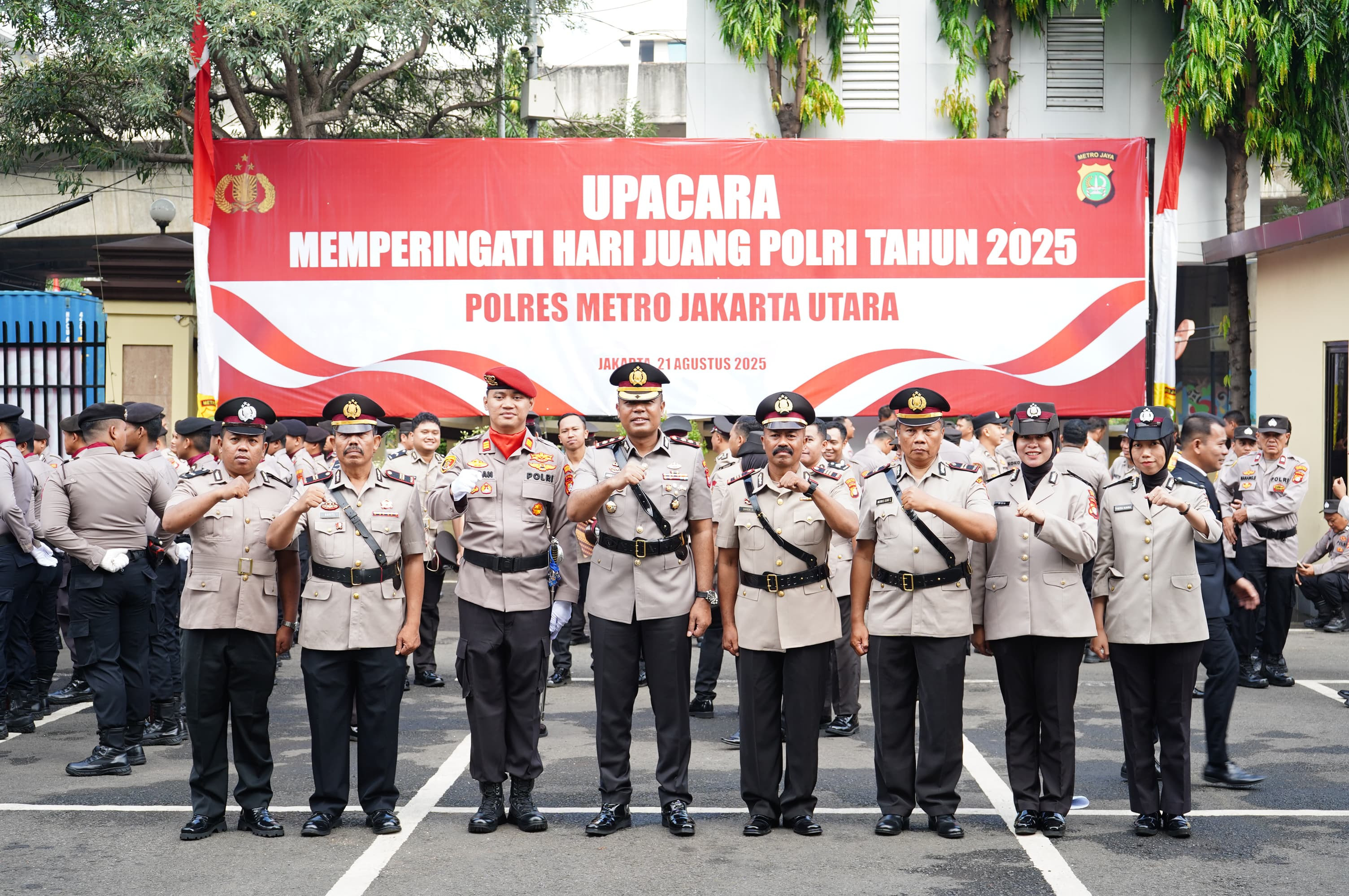 Polsek Pademangan Jadi Perangkat Upacara Hari Juang Polri 2025 di Polres Metro Jakarta Utara