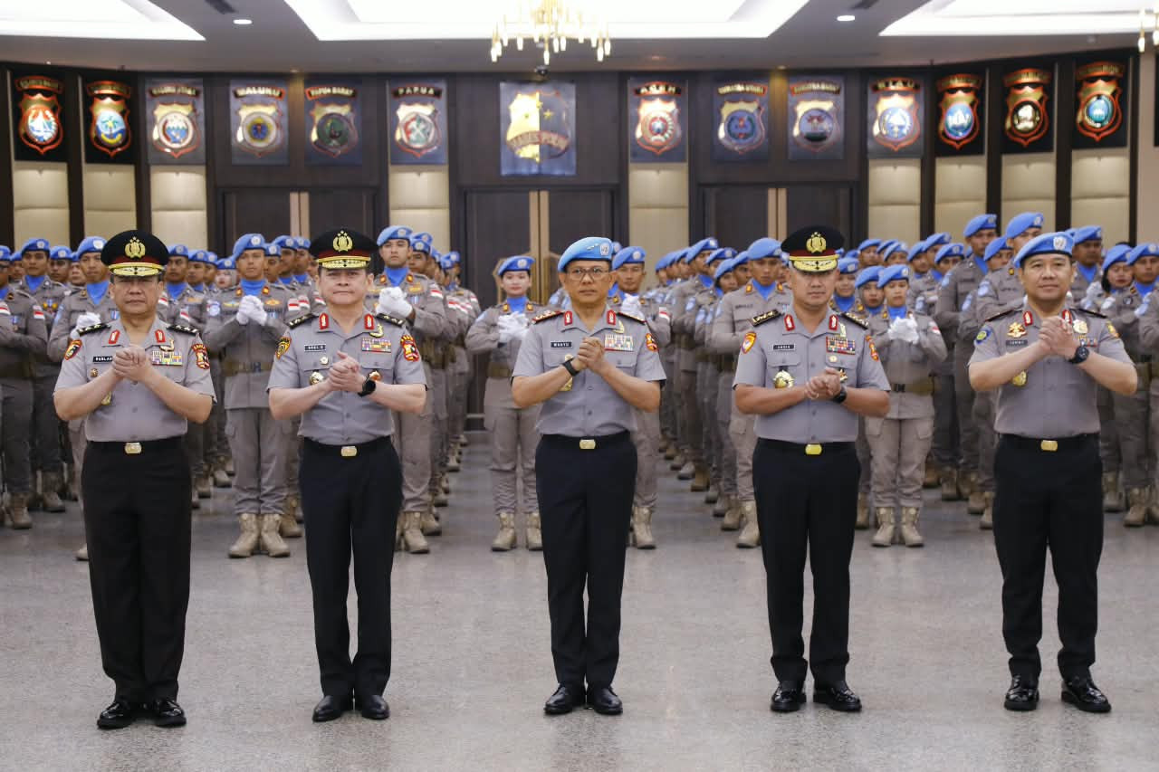 Wakapolri Pimpin Upacara Purna Tugas FPU 7 Minusca, 140 Personel Terima Penghargaan