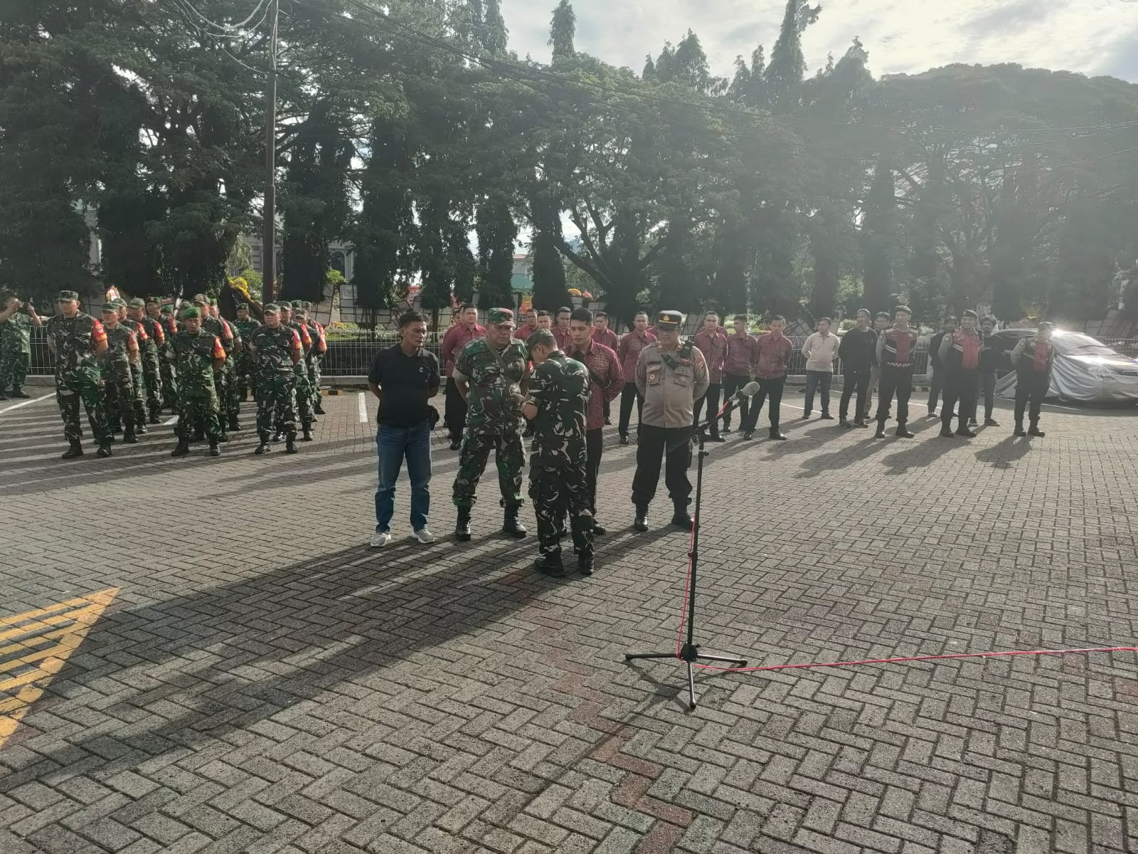Antisipasi Pengamanan VVIP, TNI–Polri Gelar Apel Pengamanan Resepsi Pernikahan di Balai Samudera