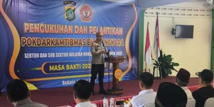 Kapolsek Hadiri Pengukuhan Ketua Sektor dan Subsektor Pokdarkamtibmas Bhayangkara Pondok Gede