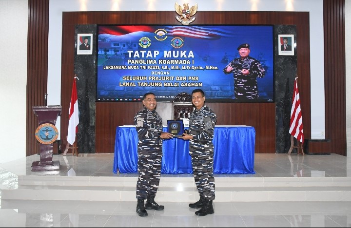Pangkoarmada I Kunjungi Lanal TBA, Lepas 5.000 Bibit Ikan dan Apresiasi Prestasi Prajurit