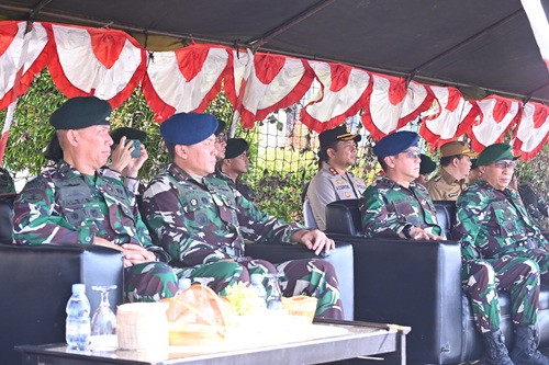 Danlanud Sultan Hasanuddin Hadiri Upacara Penyambutan Satgas Pamtas RI-PNG Yonif 432/WSJ