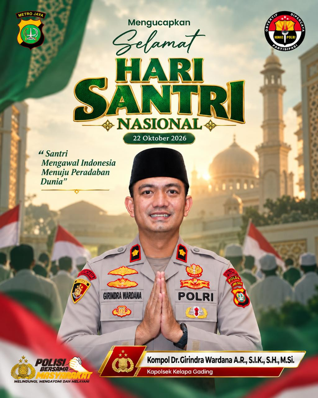 Kapolsek Kelapa Gading Ucapkan Selamat Hari Santri Nasional 2026, Ajak Masyarakat Jaga Persatuan dan Kamtibmas