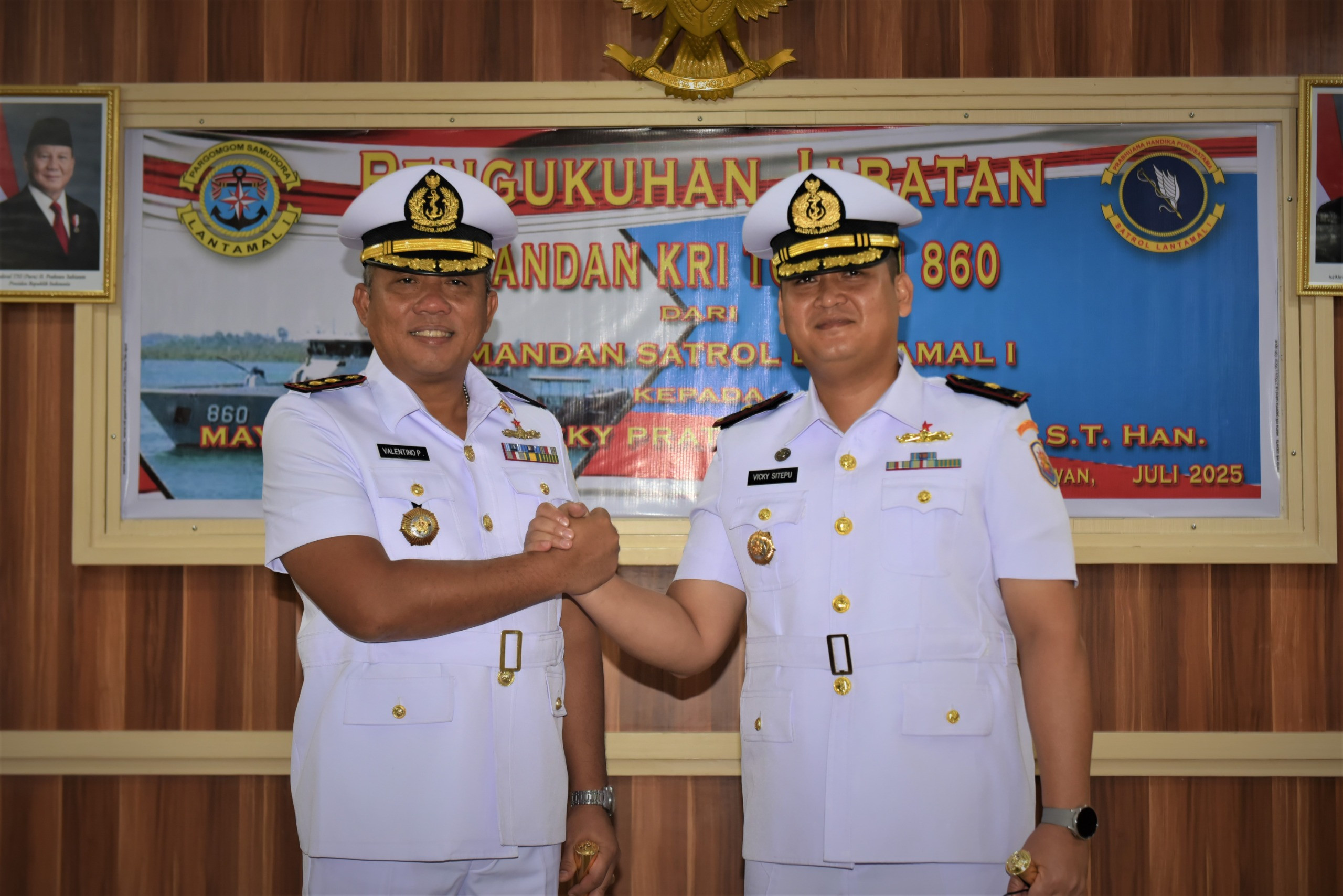 Komandan Satrol Lantamal I Pimpin Pengukuhan Jabatan Komandan KRI Torani-860