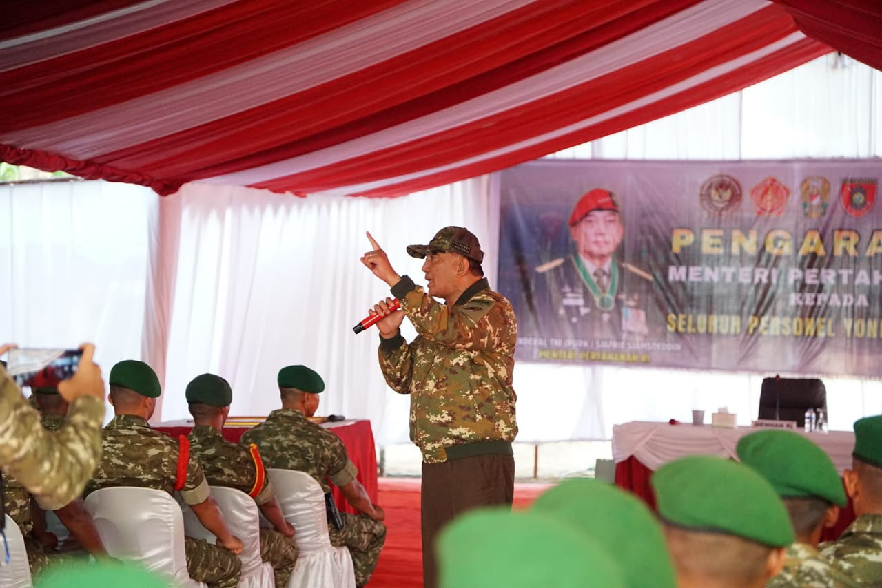 Kunjungan Menhan ke Yonif TP 881/Baratama Dharma, Perkuat Komitmen Jaga Perbatasan