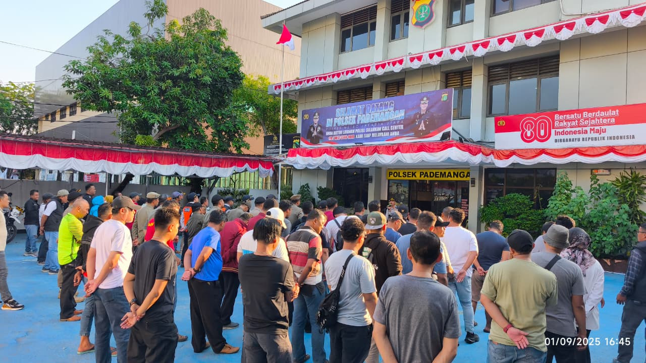 Polsek Pademangan Gelar Apel Patroli 3 Pilar Bersama Elemen Masyarakat Antisipasi Massa Anarkis