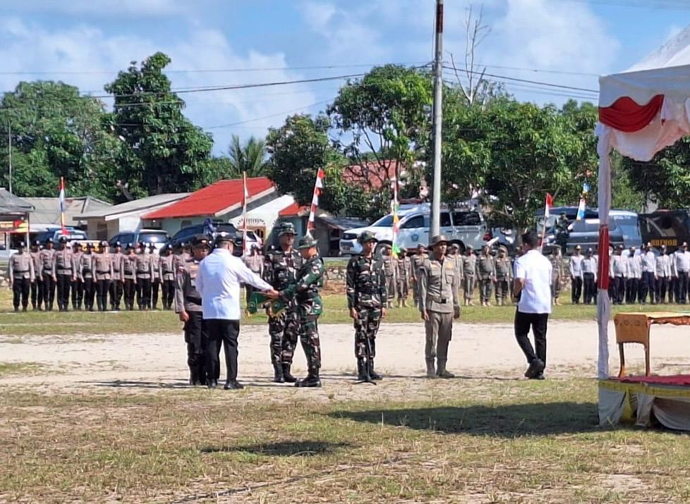 Prajurit Lanal Bintan Ikuti Upacara Pembukaan TMMD Ke-129 Kodim 0315/TPI di Desa Busung