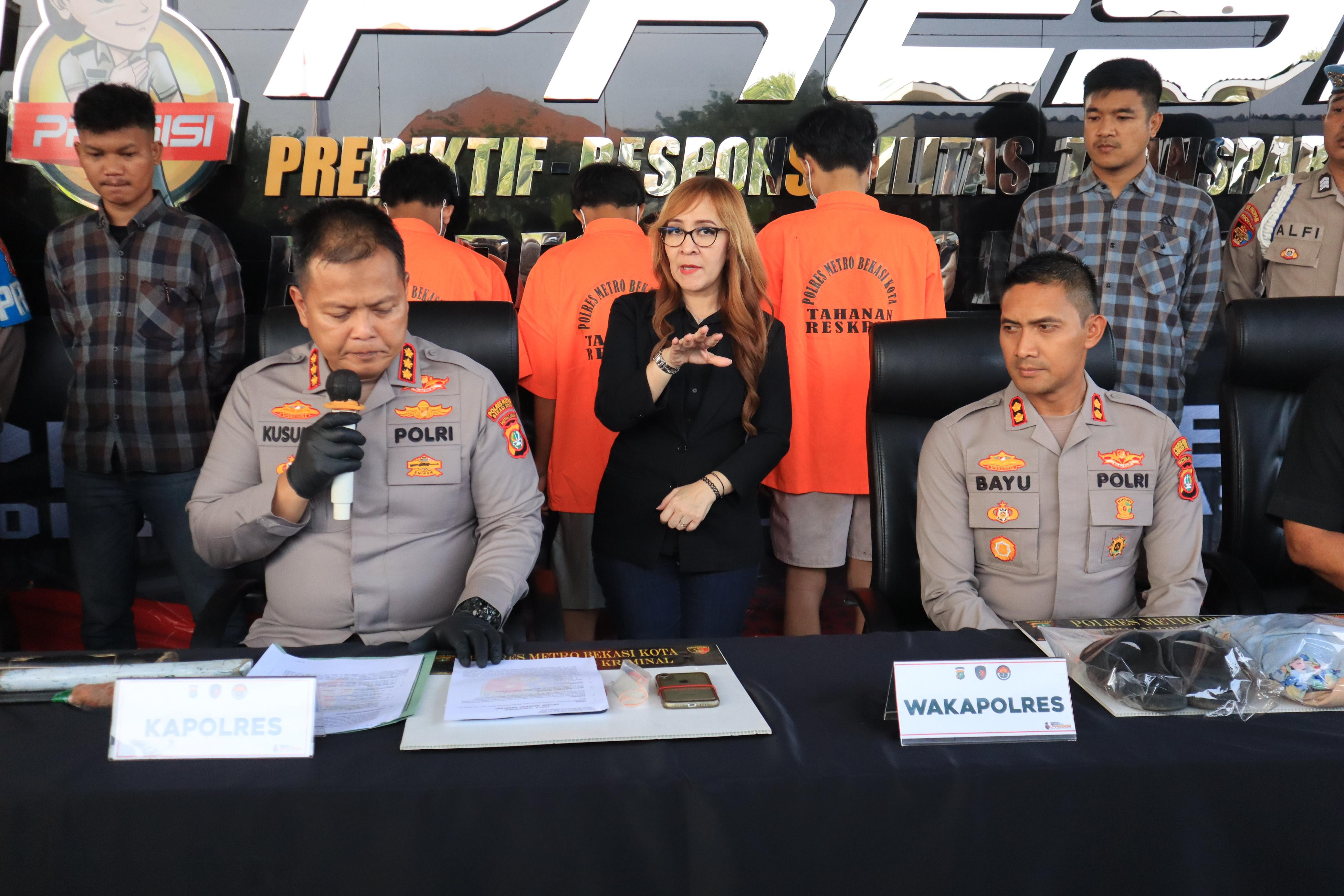 Polres Metro Bekasi Kota Berhasil Ungkap Dua Kasus Kekerasan di Bekasi: Tawuran Remaja Tewaskan Satu Orang dan Anak Aniaya Ibu Kandung