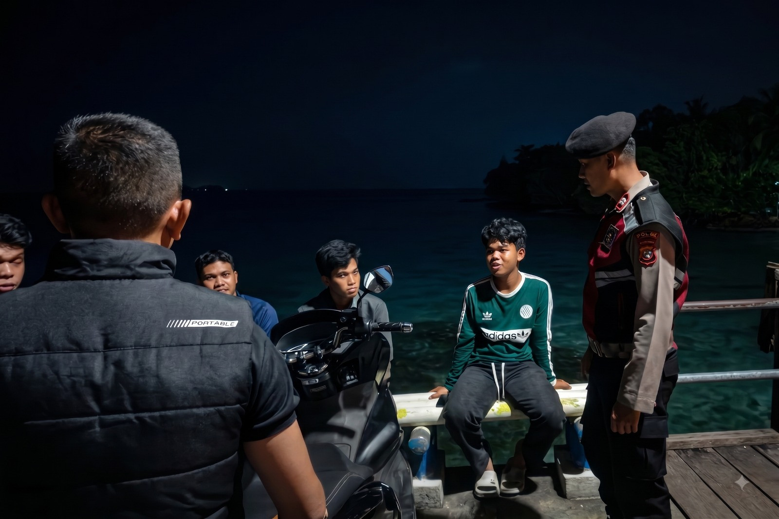 Patroli Malam Jakarta On The Spot, Polsek Kepulauan Seribu Selatan Hadir di Tengah Warga dan Sosialisasikan Layanan Polisi 110