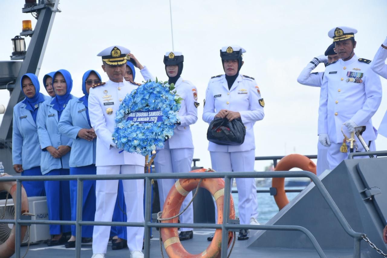 Danlanal Bintan Pimpin Upacara Hari Dharma Samudera 2026, Gelorakan Semangat Prajurit Jalasena Tangguh dan Modern