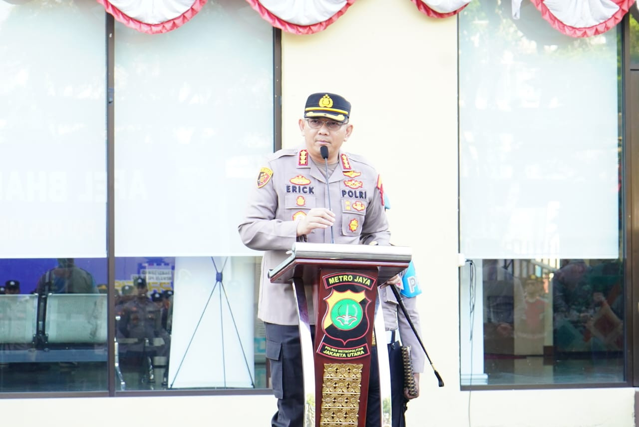 Kapolres Metro Jakarta Utara Pimpin Apel Pagi, Tekankan Kesiapsiagaan Hadapi Aksi Unjuk Rasa