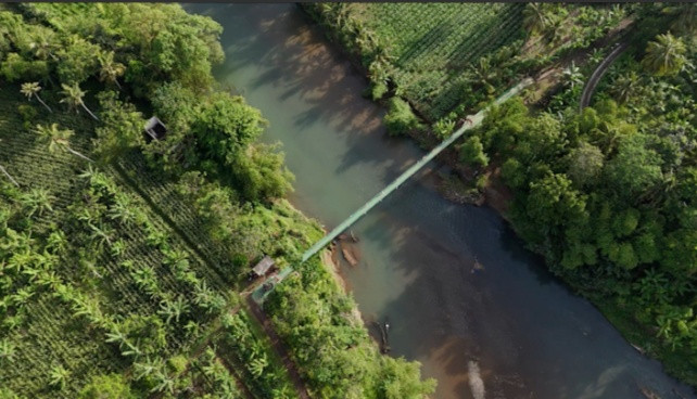 Inilah Jembatan Gantung yang Selamatkan Anak-anak dari Arus Deras Sungai Cipalebuh Garut