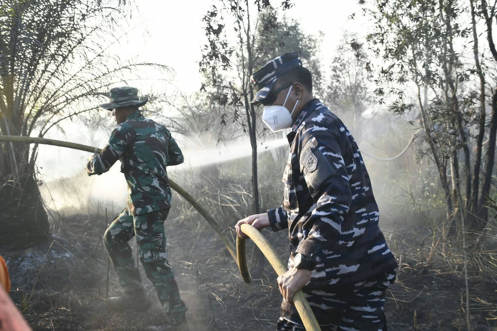 Lawan Karhutla, Danlanal Banjarmasin Bersama Forkopimda Kalsel Turun Langsung ke Hutan Lindung Kurnia