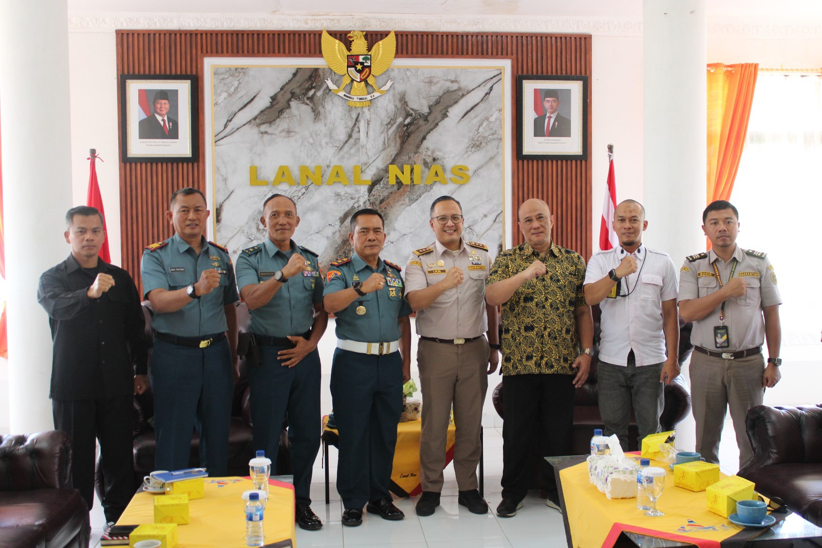 Perkuat Sinergitas Pengamanan Hayati dan Penegakan Hukum Laut, Lanal Nias Terima Audiensi Badan Karantina Indonesia