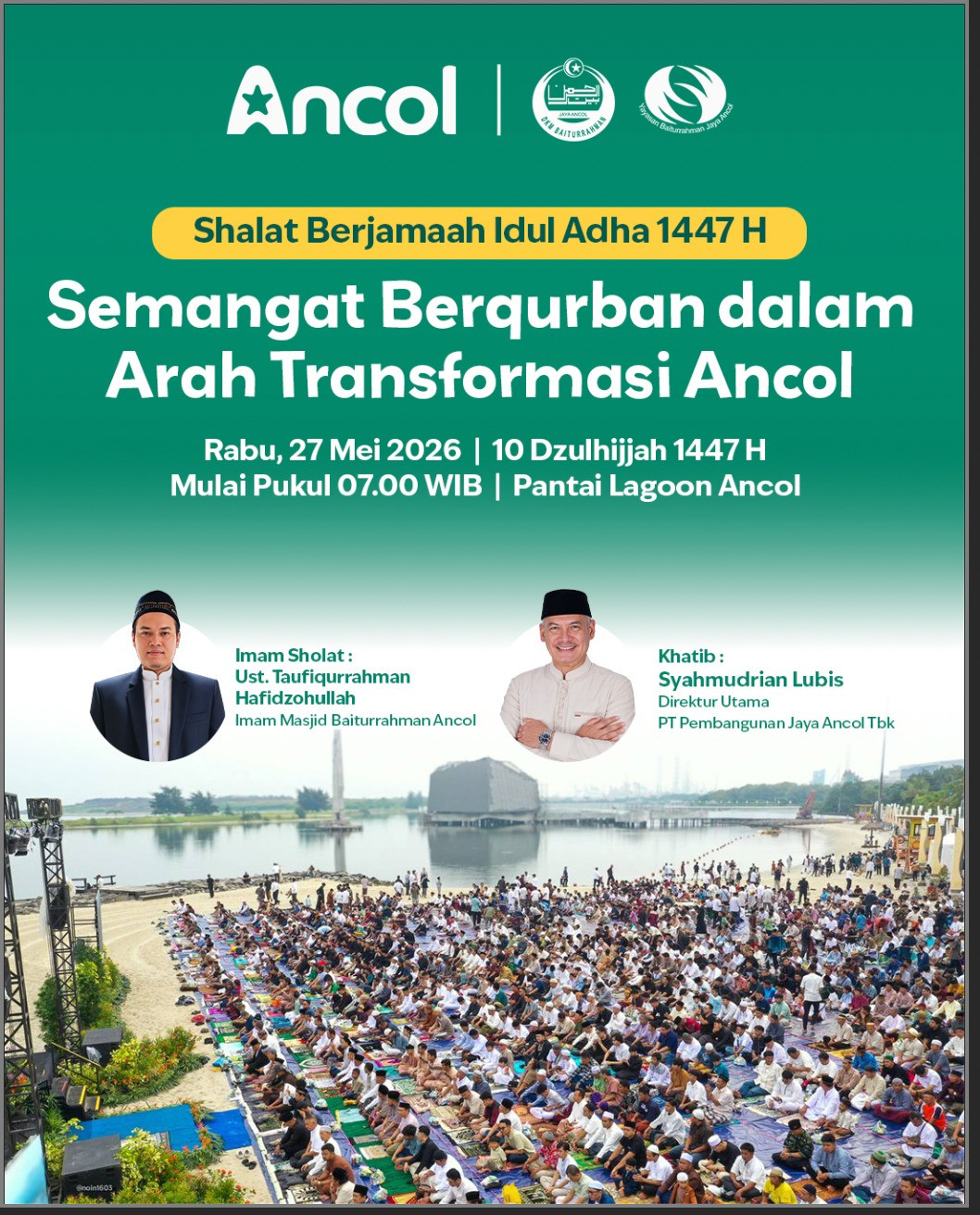 Pantai Lagoon Ancol Jadi Lokasi Sholat Idul Adha 1447 H, Warga Diajak Rayakan Kebersamaan