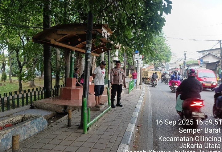 Respon Cepat Polsek Cilincing Tindaklanjuti Video Viral Soal Pagar Halte Hilang dan Minim Penerangan