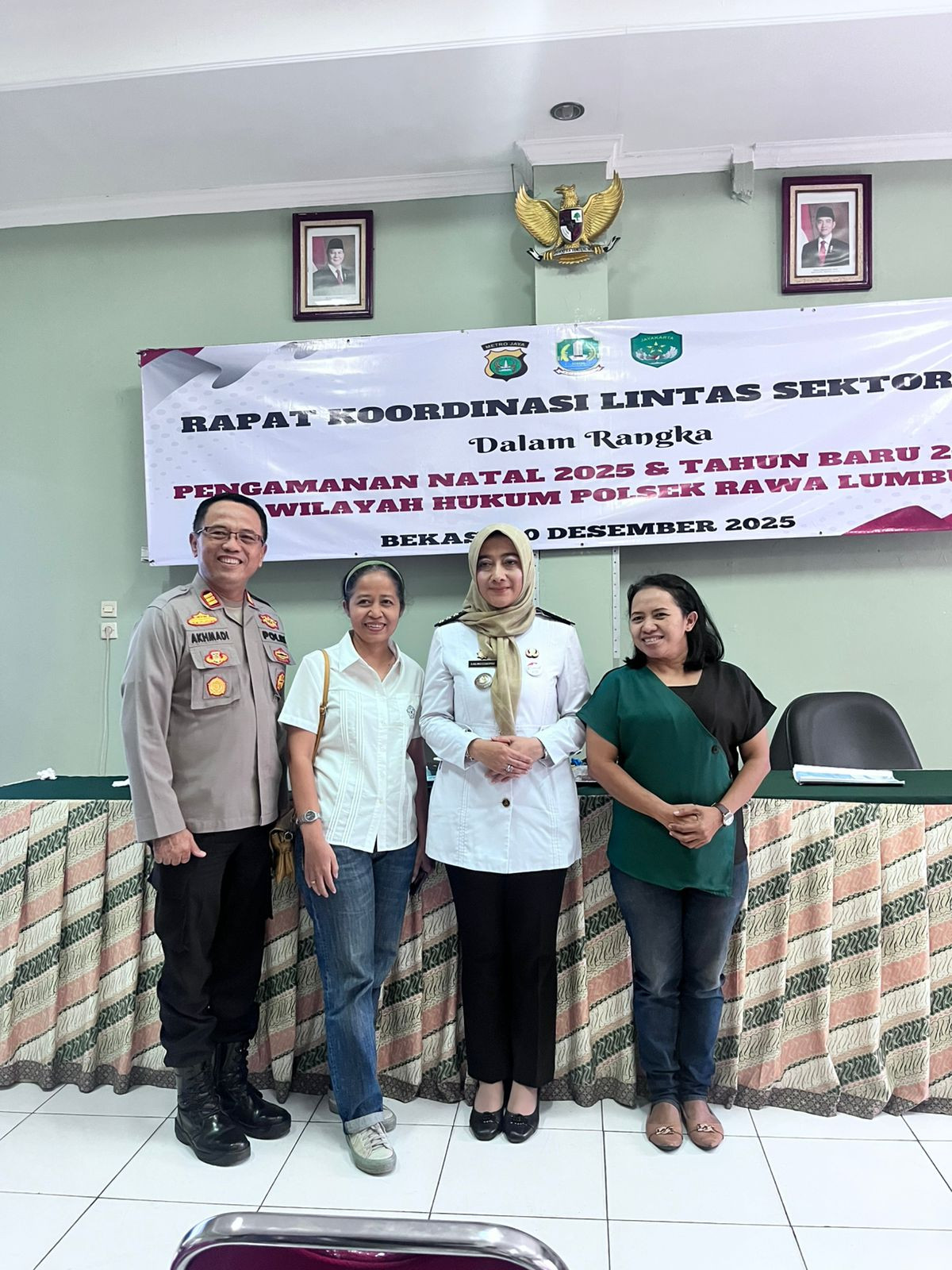 Kapolsek Rawalumbu Pimpin Giat Rakord Lintas Sektoral Pengamanan Natal 2025 dan Tahun Baru 2026