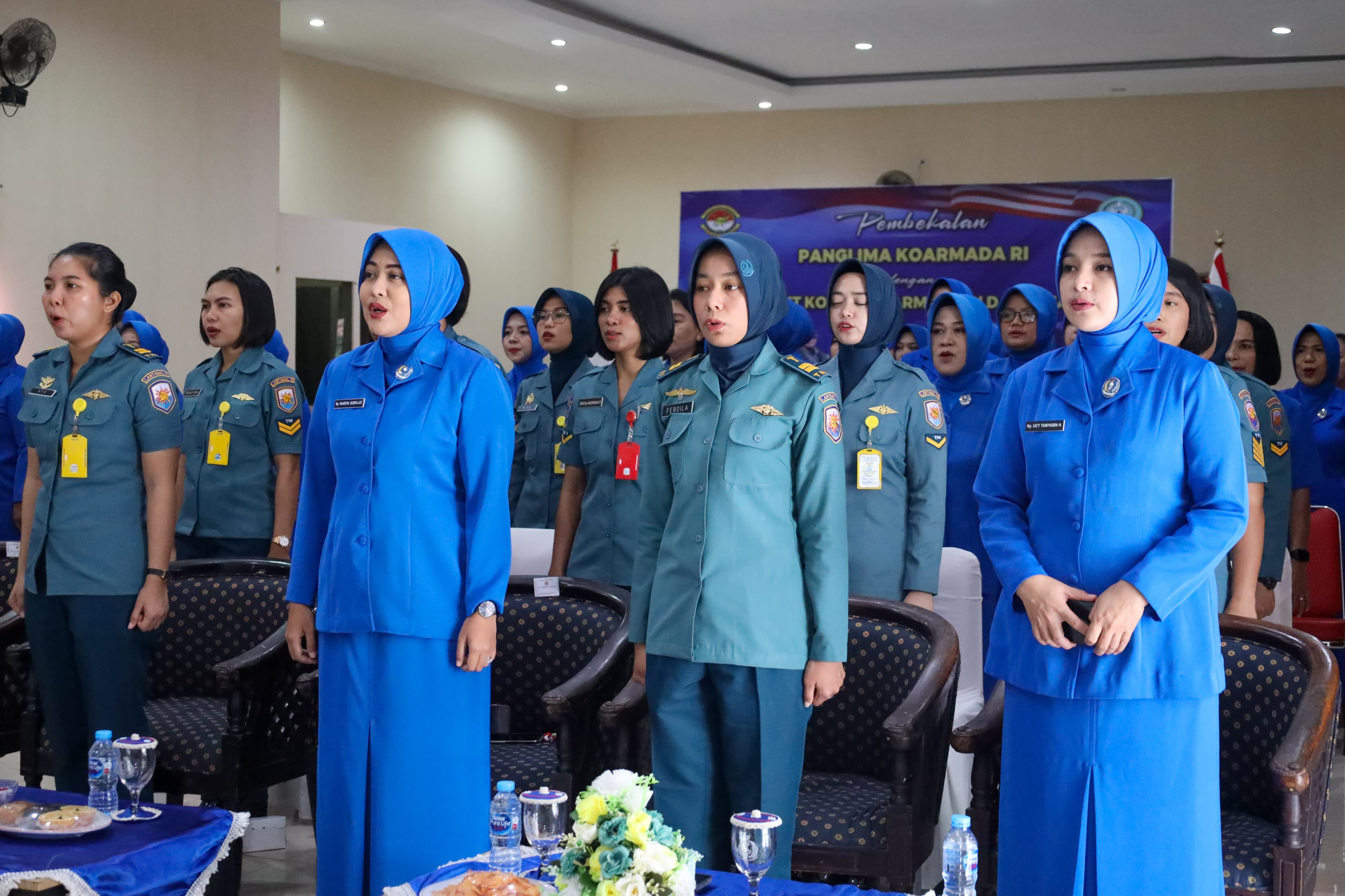 Danlantamal IX Didampingi Ketua Korcab IX DJA III Ikuti Pembekalan Pangkoarmada RI Kepada Kowal Secara Virtual
